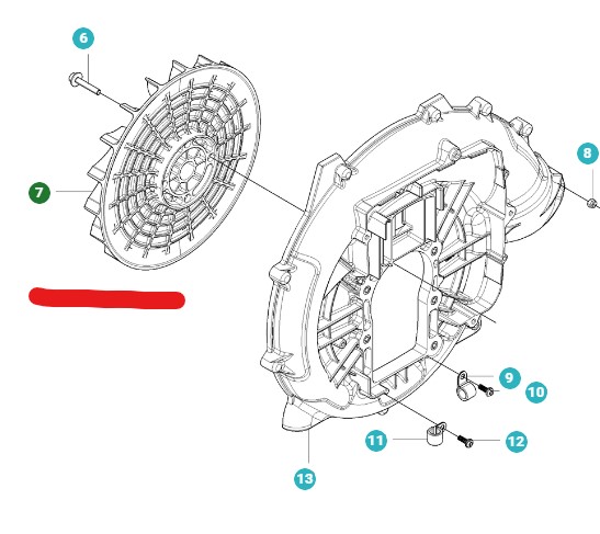 Fan nel gruppo I Pezzi Di Ricambio / Pezzi di ricambio Soffiatori / Pezzi di ricambio Husqvarna 350BT presso GPLSHOP (5028502-01)