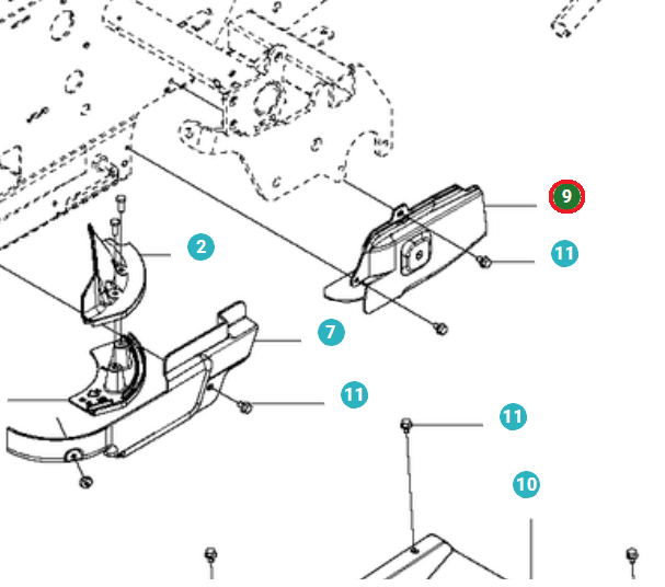 Copertura della cinghia nel gruppo I Pezzi Di Ricambio / Pezzi di ricambio Jonsered Rider / Pezzi di ricambio Jonsered FR 2216 MA 4x4 presso GPLSHOP (5160188-02)