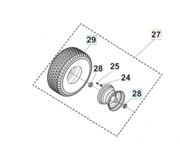 Kit ruote TS 112, TS 114, TC 215T, TC 220T, TS 112, TS 114, TS 215T, TS 217T nel gruppo I Pezzi Di Ricambio presso GPLSHOP (5311479-41)