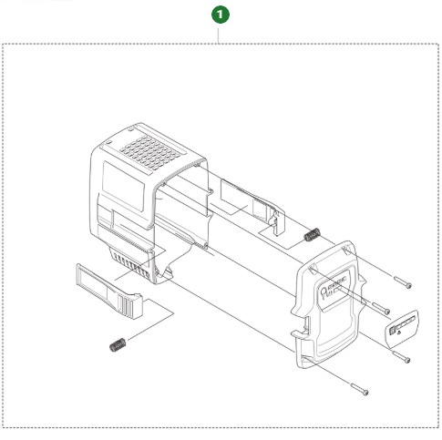 Scocca per batteria Husqvarna B140 nel gruppo I Pezzi Di Ricambio / Pezzi di ricambio Batterie e Caricatori BLi / Pezzi di ricambio Husqvarna B140 presso GPLSHOP (5389944-01)