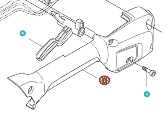 Maniglia nel gruppo I Pezzi Di Ricambio / Pezzi di ricambio Tagliasiepi / Pezzi di ricambio Husqvarna 520iHT4 presso GPLSHOP (5770132-02)