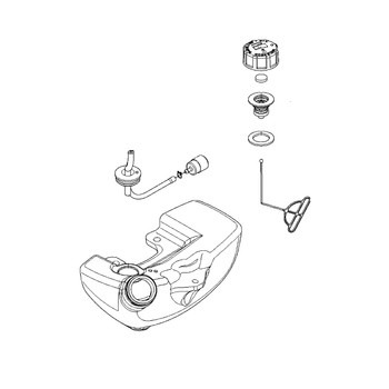 Serbatoio carburante completo nel gruppo I Pezzi Di Ricambio / Pezzi di ricambio Soffiatori / Pezzi di ricambio Husqvarna 580BTS presso GPLSHOP (5783115-02)