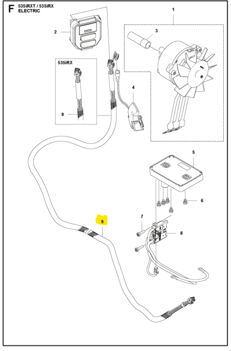 Gruppo cablaggio tubo corrugato, nel gruppo I Pezzi Di Ricambio / Pezzi di ricambio Decespugliatori / Pezzi di ricambio Husqvarna 535iRXT presso GPLSHOP (5935899-01)