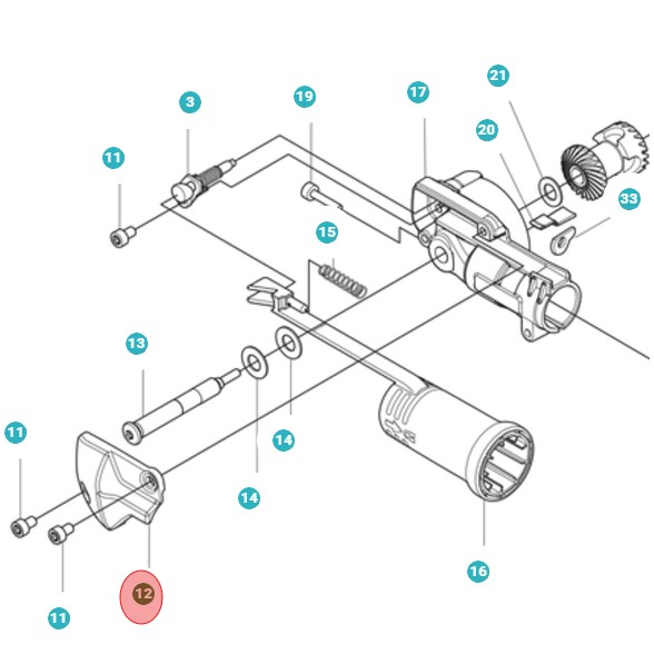 Copertura dell'alloggiamento degli ingranaggi nel gruppo I Pezzi Di Ricambio / Pezzi di ricambio Tagliasiepi / Pezzi di ricambio Husqvarna 525HE4 presso GPLSHOP (5979740-01)